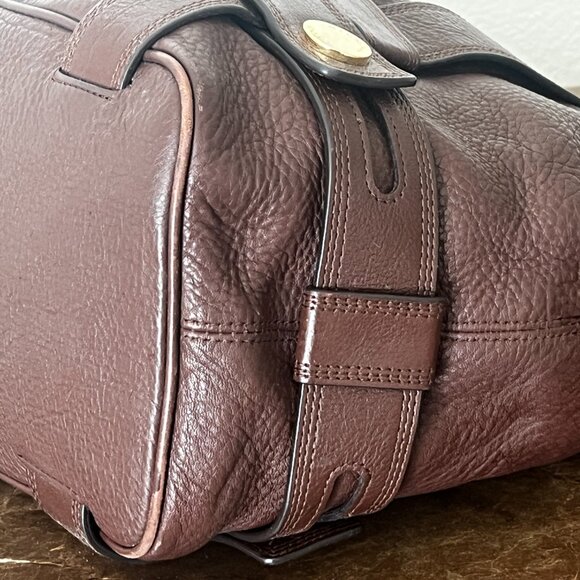 Michael Kors Harness Grab Bag Brown Handbag Purse Pebble Leather - Picture 5 of 13